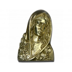 Obličej panny Marie 20 cm, zlatá
