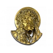 Tvář Ježíše se svatozáří 21,5 cm, bronzová